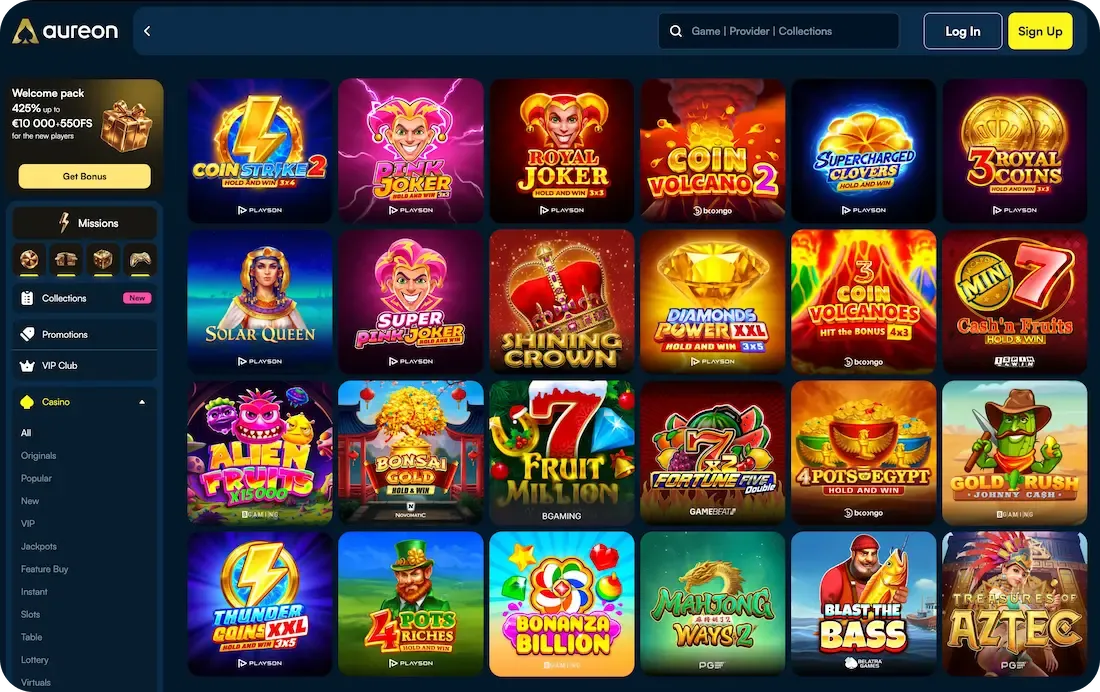 aureonplay casino games