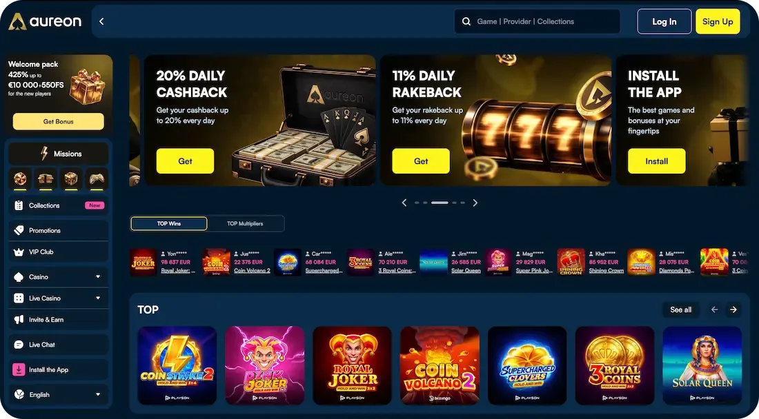 aureonplay casino site
