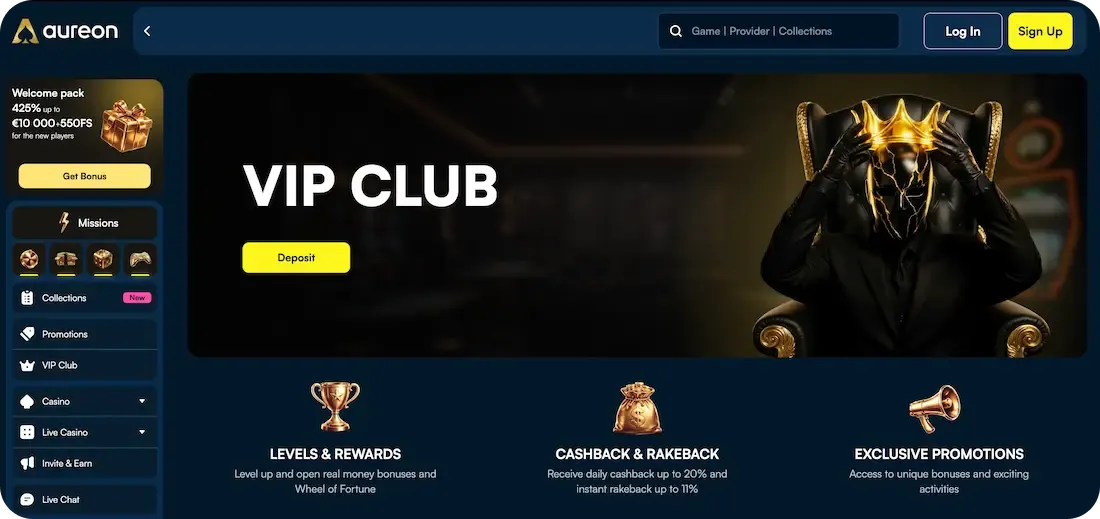 aureonplay casino vip